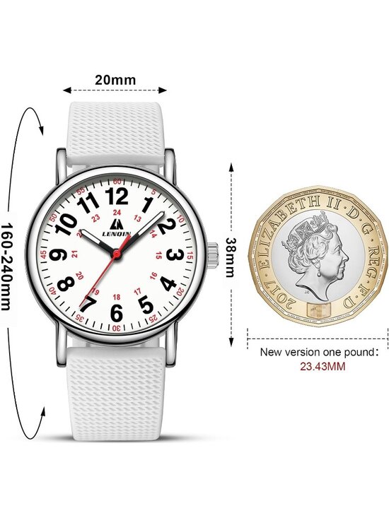 Women\'s White Leather Strap Analog Quartz Solid Luminous Dial Waterproof Watch main image 5